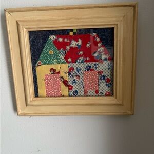 Patchwork House Framed Wall Art